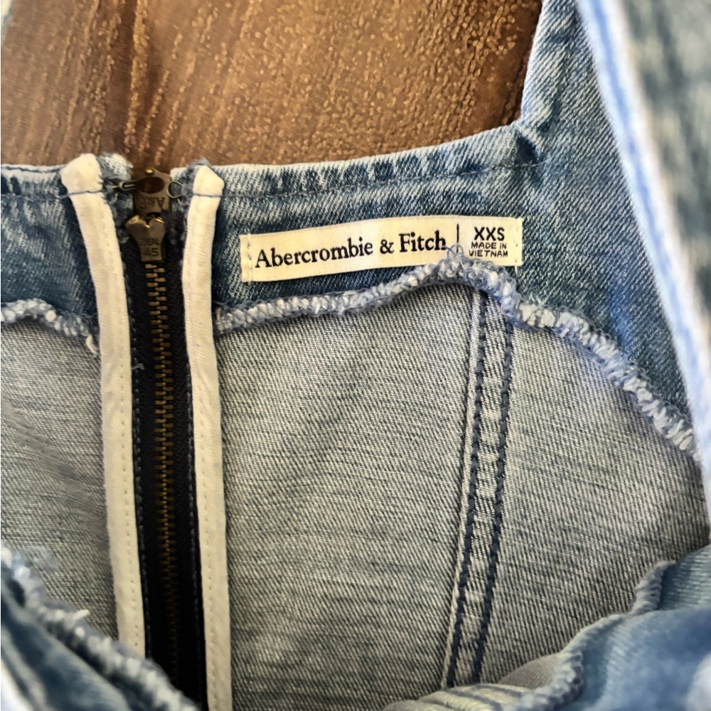 Abercrombie & Fitch Light Blue Denim Midi Dress - Picture 3 of 4